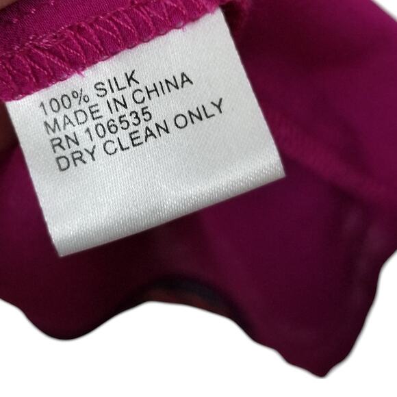 Madison Marcus 100% Silk Poncho Blouse Multicolor Geo Boho V-neck - Size M - Picture 5 of 5